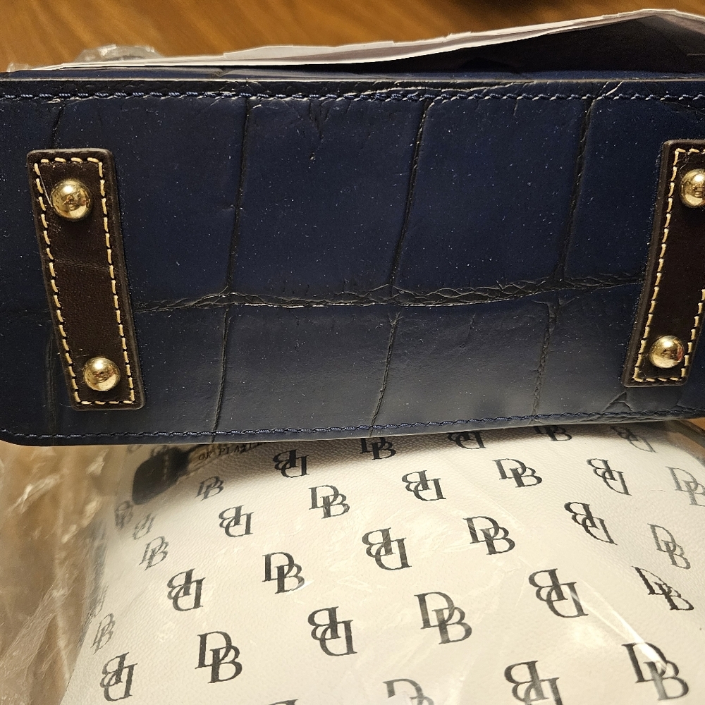 Dooney & Bourke Midnight Blue Denison Croc-Embossed Backpack - Picture 6 of 9